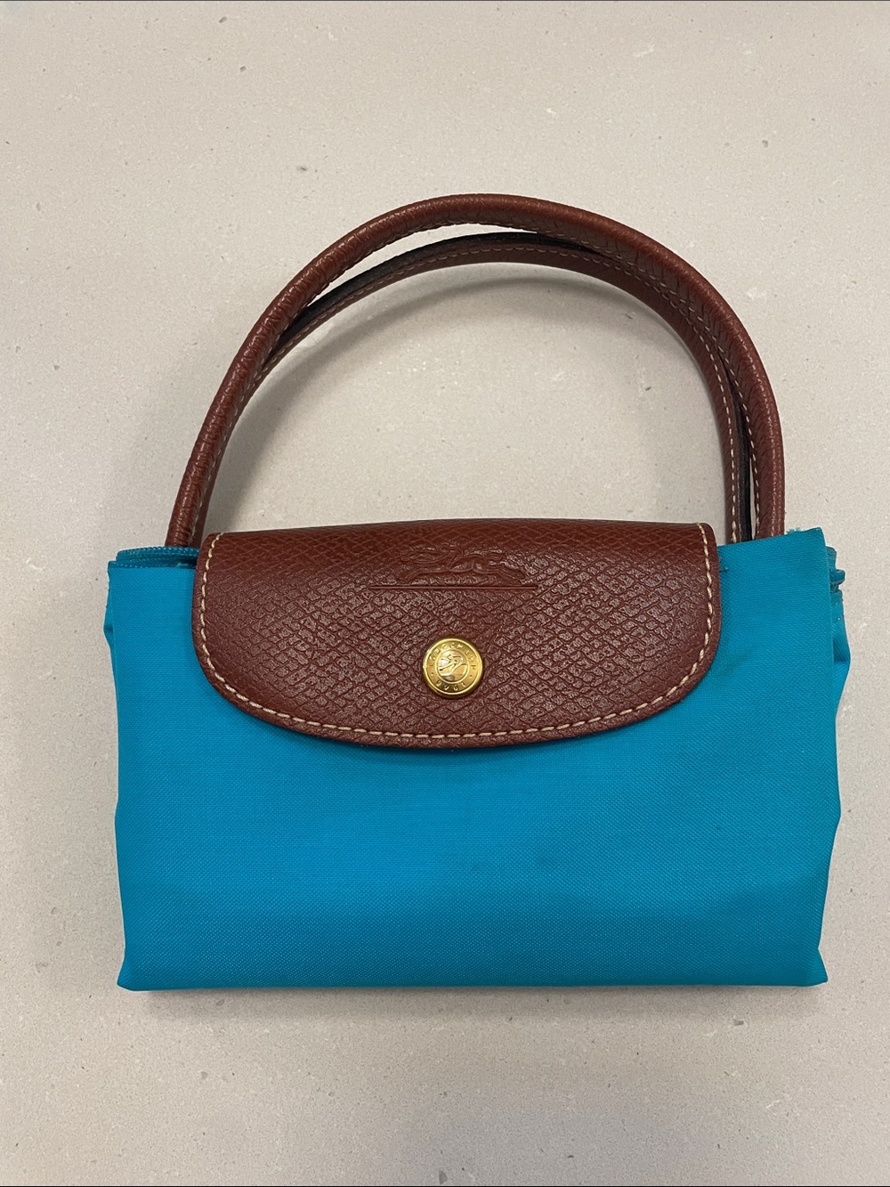 Longchamp Turquoise Small Top-Handle Tote